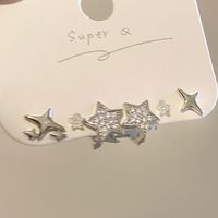 1 Set Cute Sweet Star Butterfly Plating Inlay Alloy Artificial Crystal Drop Earrings sku image 11