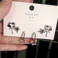 1 Set Cute Sweet Star Butterfly Plating Inlay Alloy Artificial Crystal Drop Earrings sku image 10