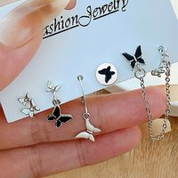1 Set Cute Sweet Star Butterfly Plating Inlay Alloy Artificial Crystal Drop Earrings sku image 4