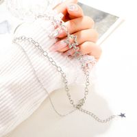 Simple Style Star Alloy Plating Hollow Out Inlay Rhinestones Women's Pendant Necklace main image 3