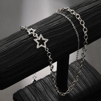 Simple Style Star Alloy Plating Hollow Out Inlay Rhinestones Women's Pendant Necklace main image 4