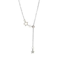 Simple Style Star Alloy Plating Hollow Out Inlay Rhinestones Women's Pendant Necklace main image 5