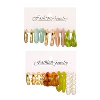 1 Set Vintage Style Butterfly Enamel Plating Artificial Pearl Alloy Resin Drop Earrings sku image 19
