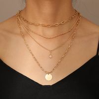 Simple Style Geometric Circle Alloy Plating Women's Layered Necklaces main image 1