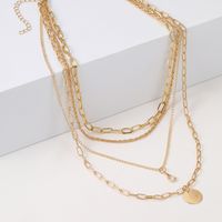 Simple Style Geometric Circle Alloy Plating Women's Layered Necklaces main image 5
