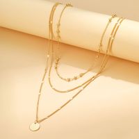 Simple Style Geometric Circle Alloy Plating Women's Layered Necklaces main image 4