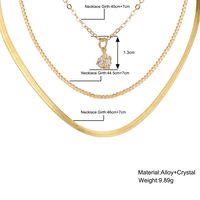 Vintage Style Geometric Solid Color Alloy Plating Inlay Zircon Women's Three Layer Necklace main image 3