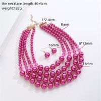 Simple Style Round Solid Color Imitation Pearl Beaded Plating Gold Plated Women's Jewelry Set main image 5
