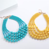 Einfacher Stil Runden Einfarbig Imitationsperle Perlen Überzug Vergoldet Frau Schmuck-set main image 3