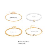 Simple Style Heart Shape Alloy Beaded Women's Anklet main image 2