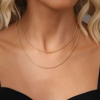 Simple Style Korean Style Solid Color Alloy Plating Women's Double Layer Necklaces main image 1