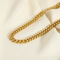 IG Style Nordic Style Solid Color 18K Gold Plated 201 Stainless Steel Wholesale Bracelets Necklace main image 3