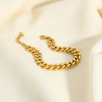 IG Style Nordic Style Solid Color 18K Gold Plated 201 Stainless Steel Wholesale Bracelets Necklace main image 2
