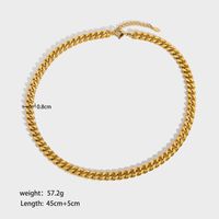 IG Style Nordic Style Solid Color 18K Gold Plated 201 Stainless Steel Wholesale Bracelets Necklace sku image 2