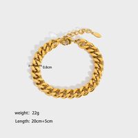 IG Style Nordic Style Solid Color 18K Gold Plated 201 Stainless Steel Wholesale Bracelets Necklace sku image 1