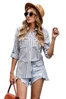 Women's Blouse Long Sleeve Blouses Casual Stripe main image 4