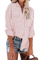 Women's Blouse Long Sleeve Blouses Casual Stripe main image 2