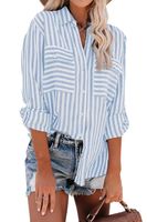 Women's Blouse Long Sleeve Blouses Casual Stripe main image 3