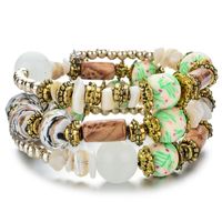 Ethnic Style Color Block Flower Alloy Glass Soft Clay Women's Bracelets main image 5