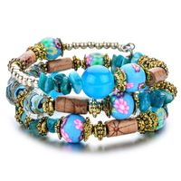 Estilo Étnico Bloque De Color Flor Aleación Vidrio Arcilla Suave Mujeres Pulsera main image 7