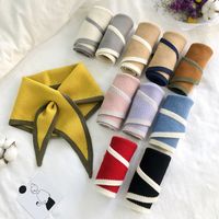 Women's Elegant Lady Color Block Knit Scarf main image 1