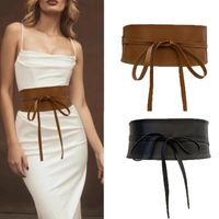 Retro Solid Color Pu Leather Women's Leather Belts main image 1