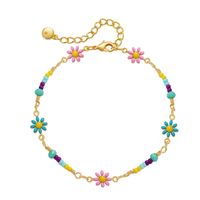 Vintage Style Pastoral Flower Copper Enamel Bracelets sku image 1