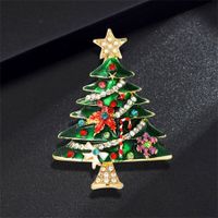 Vintage Style Christmas Tree Alloy Unisex Brooches sku image 1