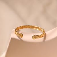 Vintage Style Solid Color Copper Plating Bangle main image 3