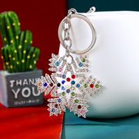 Korean Style Snowflake Alloy Inlay Rhinestones Women's Bag Pendant Keychain main image 4