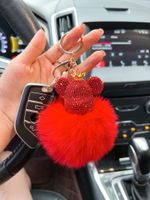 Cute Bear Alloy Inlay Rhinestones Women's Bag Pendant Keychain sku image 9