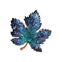 Vintage Style Maple Leaf Alloy Plating Inlay Rhinestones Women's Brooches main image 3