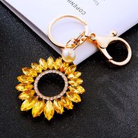 Luxurious Lady Sunflower Metal Women's Bag Pendant Keychain main image 5