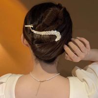 Simple Style Solid Color Alloy Plating Inlay Rhinestones Hair Clip sku image 1