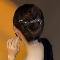Simple Style Solid Color Alloy Plating Inlay Rhinestones Hair Clip sku image 2