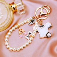 Elegant Princess Cute Bow Knot Shoe Imitation Pearl Alloy Women's Bag Pendant Keychain main image 4