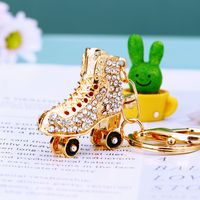 Elegant Lady Korean Style Skates Metal Inlay Rhinestones Women's Bag Pendant Keychain sku image 3