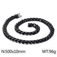Hip-Hop Solid Color Stainless Steel Plating Chain 18K Gold Plated Men's Necklace sku image 13