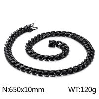 Hip-Hop Solid Color Stainless Steel Plating Chain 18K Gold Plated Men's Necklace sku image 28