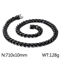 Hip-Hop Solid Color Stainless Steel Plating Chain 18K Gold Plated Men's Necklace sku image 35