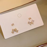 Wholesale Jewelry Elegant Lady Bow Knot Alloy Rhinestones 14k Gold Plated Plating Inlay Drop Earrings sku image 2