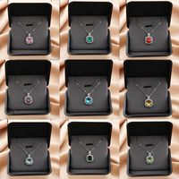 Style Vintage Carré Acier Au Titane Le Cuivre Placage Incruster Zircon Pendentif main image 1