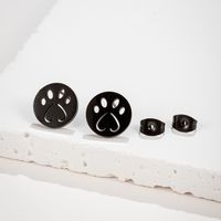 1 Pair Sweet Simple Style Paw Print Plating Stainless Steel 18k Gold Plated Ear Studs main image 2