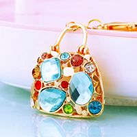 Elegant Korean Style Bag Metal Inlay Rhinestones Women's Bag Pendant Keychain sku image 10