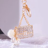 Elegant Korean Style Bag Metal Inlay Rhinestones Women's Bag Pendant Keychain main image 4