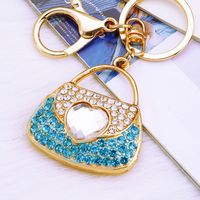 Elegant Korean Style Bag Metal Inlay Rhinestones Women's Bag Pendant Keychain sku image 24