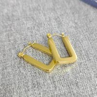 1 Pair Elegant Solid Color Rectangle Polishing Plating Stainless Steel Ear Studs main image 3