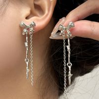 Wholesale Jewelry Elegant Lady Bow Knot Alloy Rhinestones 14k Gold Plated Plating Inlay Drop Earrings sku image 7