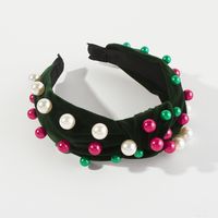 Christmas Modern Style Simple Style Geometric Artificial Pearl Flannel Hair Band main image 3