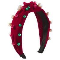 Christmas Modern Style Simple Style Geometric Artificial Pearl Flannel Hair Band sku image 1